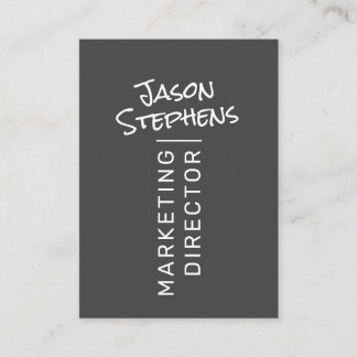 Cartão De Visita Cinza Escura Moderna Mão Simples Mínima