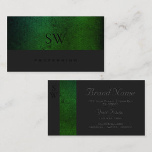 Cartão De Visita Cinza Escura Verde Teal Moderna com Gradiente Verd