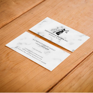 Cartão De Visita Cinza Faux Marble Silver Veins