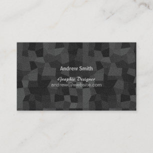 Cartão De Visita Cinza Geométrico Moderno de Preto e Abstrato