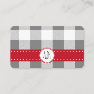 Cartão De Visita Cinza Gingham, Padrão Gingham, Padrão Geométrico