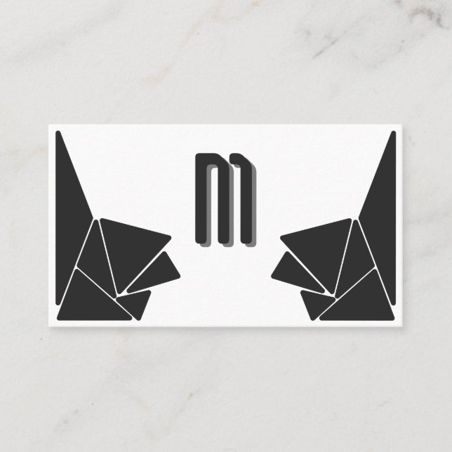 Cartão De Visita Cinza legante triângulos negros azulejos mosaicos (Frente)