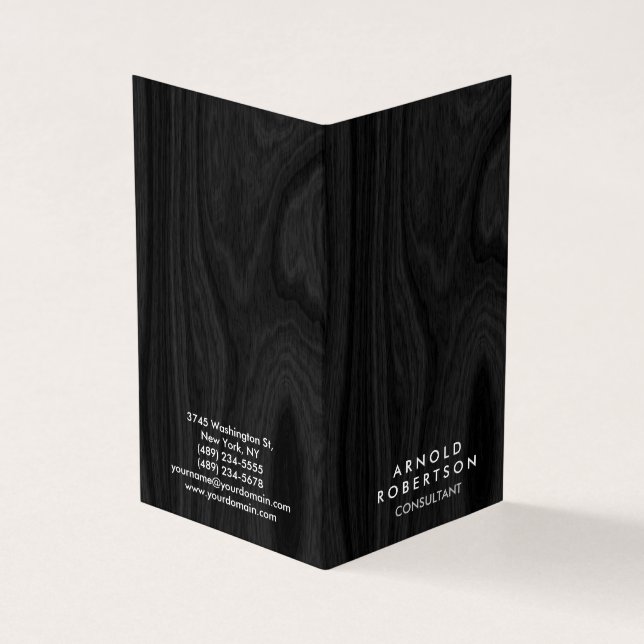 Cartão De Visita Cinza Mínima de Madeira Chão Moderno Elegante (Exterior)