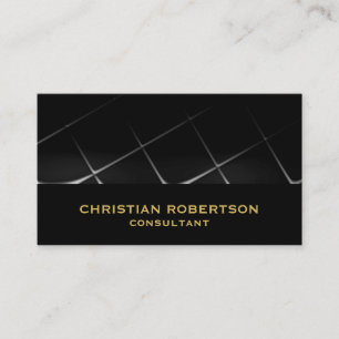Cartão De Visita Cinza Negra para consultor moderno