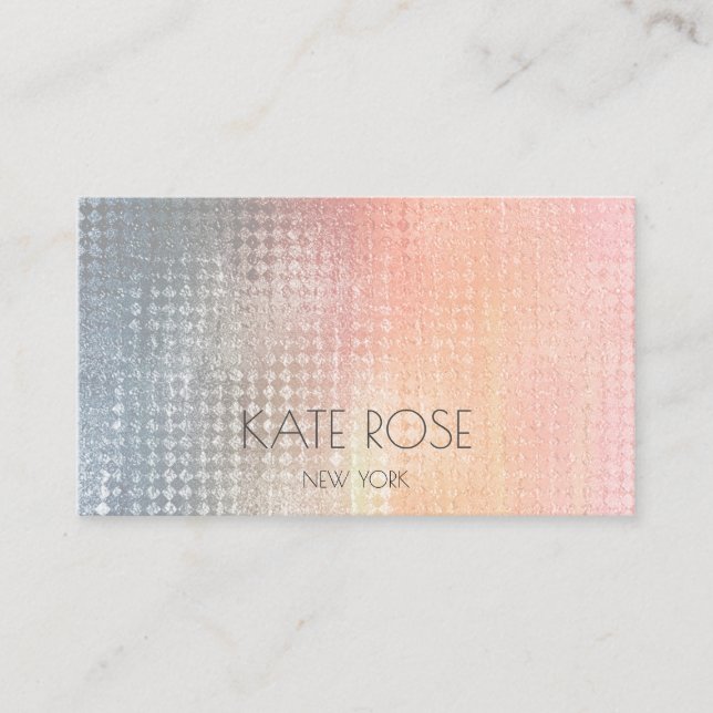 Cartão De Visita Cinza Pessel Contemporâneo do Ombre Grungente (Frente)