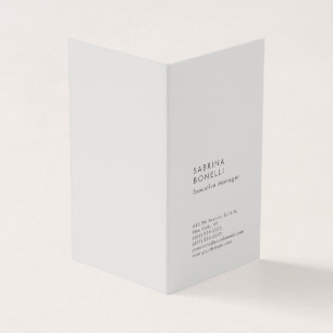 Cartão De Visita Cinza platina minimalista moderno