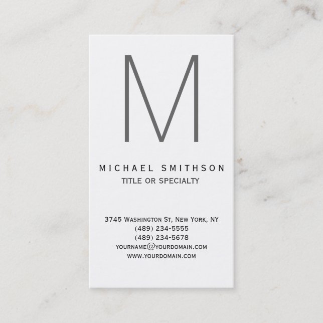 Cartão De Visita Cinza preto de monograma quente de tendência (Frente)