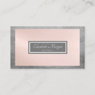 Cartão De Visita Cinza Profissional Moderno,Rosa, Moldura