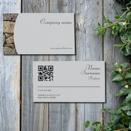 Cartão de Visita Cinza QR de Fotografia de Pedra M