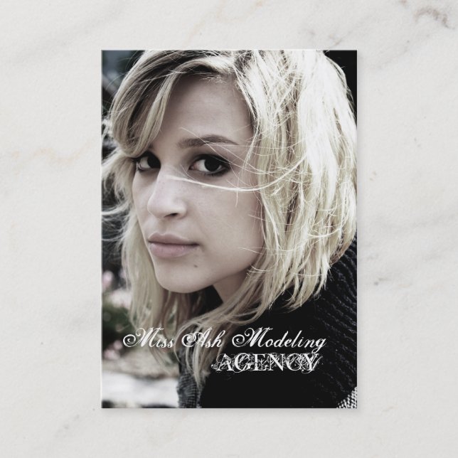 Cartão De Visita Cinza que modela, AGÊNCIA (Frente)