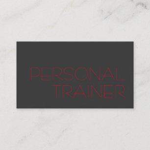 Cartão De Visita Cinza Red Personal Trainer Malhação Sport