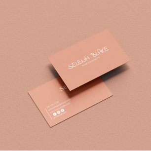 Cartão De Visita Cinza-Rosa-Minimalista-Elegante e estética