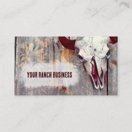 Cartão De Visita Cinza russa Bull Western Skull Amarelo Sunflower