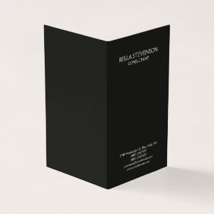 Cartão De Visita Cinza Simples de Na moda Minimalista Trendy Dark