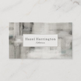 Cartão De Visita Cinza Suave Abstrato de Código QR