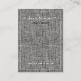 Cartão De Visita Cinza Textura em tela preta - Vista joalharia