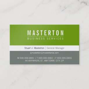Cartão De Visita CINZA verde simples de grama simples e simples da 