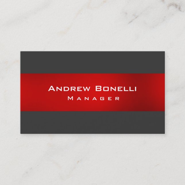 Cartão De Visita Cinza Vermelha - Cores Criativas (Frente)