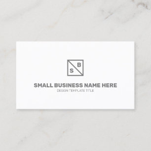 Cartão De Visita Cinza White Square Logotipo Minimalista Moderno