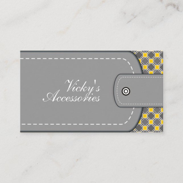 Cartão De Visita Cinzas, aparência de couro amarelo e retrorreflect (Frente)