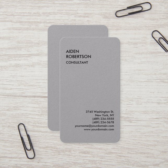 Cartão De Visita Cinzas Arredondada Exclusivamente Moderna Unificad (Frente/Verso In Situ)