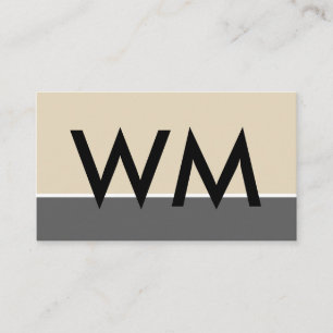 Cartão De Visita Cinzas Beige da Bold Monogram Company