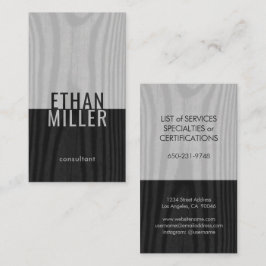 Cartão De Visita Cinzas brancas pretas Má Madeira Mínima Moderna Ve