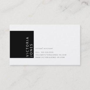 Cartão De Visita CINZAS brancas pretas mínimas, de cor SIMPLES