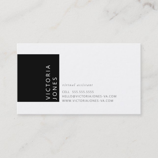 Cartão De Visita CINZAS brancas pretas mínimas, de cor SIMPLES (Frente)