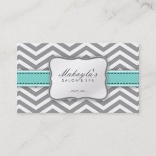 Cartão De Visita Cinzas, branco e azul modernos elegantes de