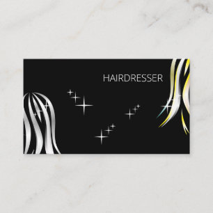 Cartão De Visita Cinzas Brilhantes e Estilo Amarelo de Cabelo Polit