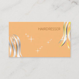 Cartão De Visita Cinzas Brilhantes e Estilo Amarelo de Cabelo Polit