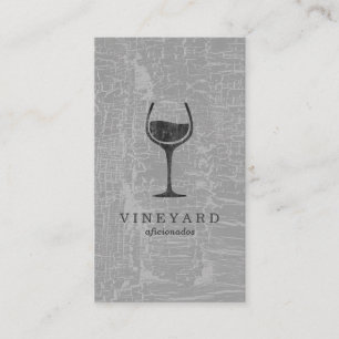 Cartão De Visita Cinzas da textura com vidro de vinho