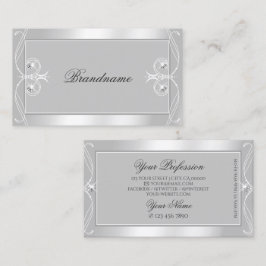 Cartão De Visita Cinzas de Luz ornamentado Prateada Joias de Peça O