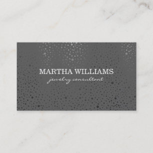 Cartão De Visita Cinzas de padrões de pontos metálicos