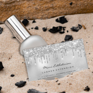 Cartão De Visita Cinzas De Prata Brilham Eilash Eyelash Após Matur