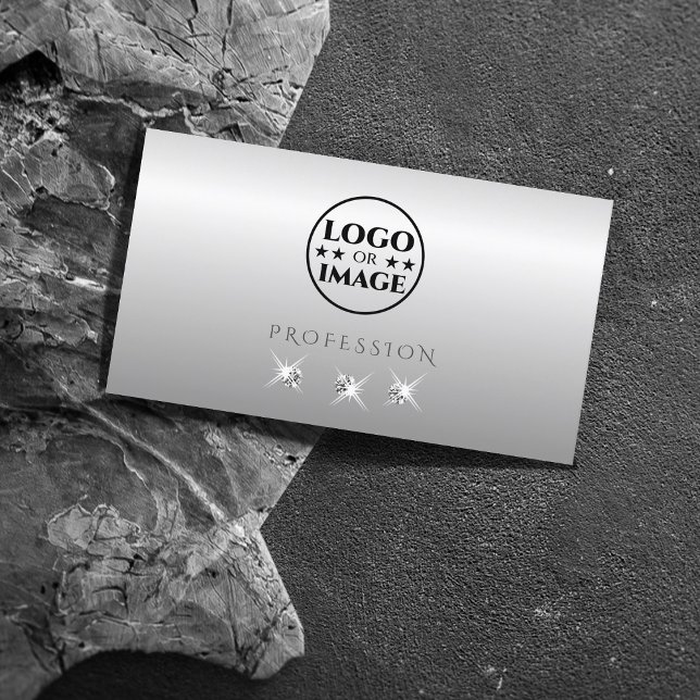 Cartão De Visita Cinzas de prata luxuosa Ombros de espumação adicio (Criador carregado)