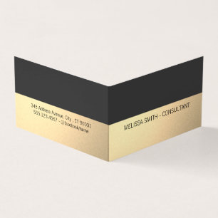 Cartão De Visita Cinzas Douradas profissionais simples