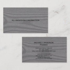 Cartão De Visita Cinzas Elegantes Rústicas de Madeira Mal Moderna M