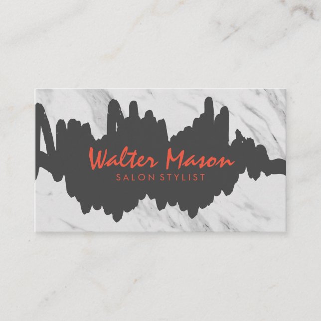 Cartão De Visita Cinzas Escovadas Artísticas Marble (Frente)