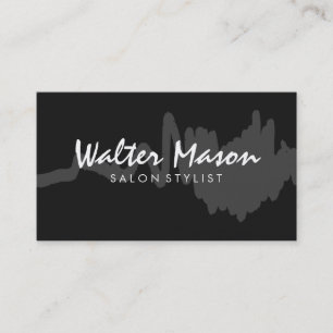 Cartão De Visita Cinzas escovas artísticas em preto