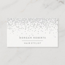 Cartão De Visita Cinzas Modernas de Silver Glitter todas as ocupaçõ