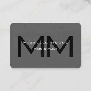 Cartão De Visita Cinzas Negras, Monogramas, com duas faces, com gra