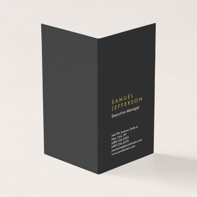 Cartão De Visita Cinzas negras, simples e simples (Exterior)