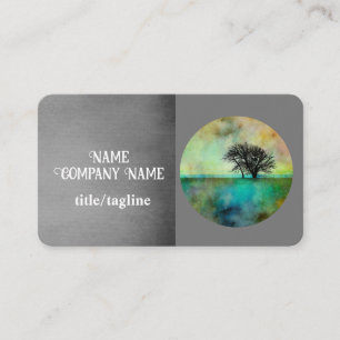 Cartão De Visita cinzas personalizadas elegantes da árvore da natur