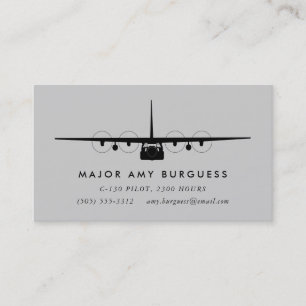 Cartão De Visita Cinzas piloto de C-130 Hercules