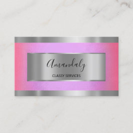 Cartão De Visita Cinzas Prateadas Profissionais Moldadas Púrpl Rosa