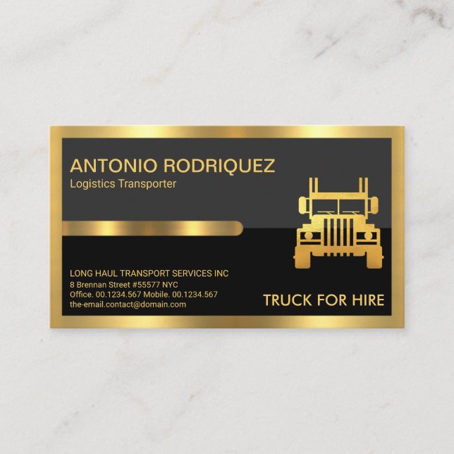 Cartão De Visita Cinzas Pretas com Quadro de Guia Dourada Suprema (Frente)