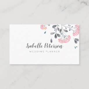 Cartão De Visita cinzas rosadas deliciosas, cor-de-água, flores de