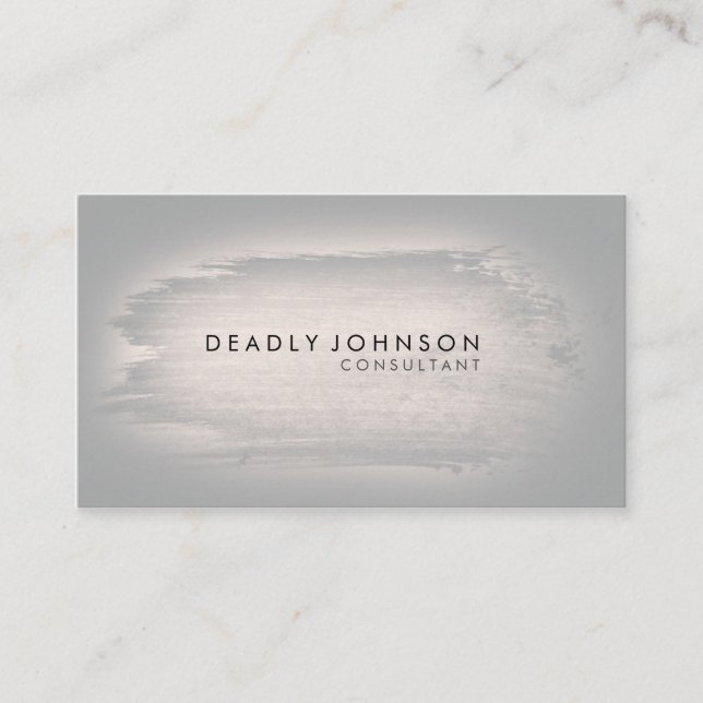 Cartão De Visita Cinzas simples elegantes do preto do Splatter da (Frente)